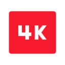 White text reading “4K” centered on a solid red square background, perfect for IPTV Latino displays.