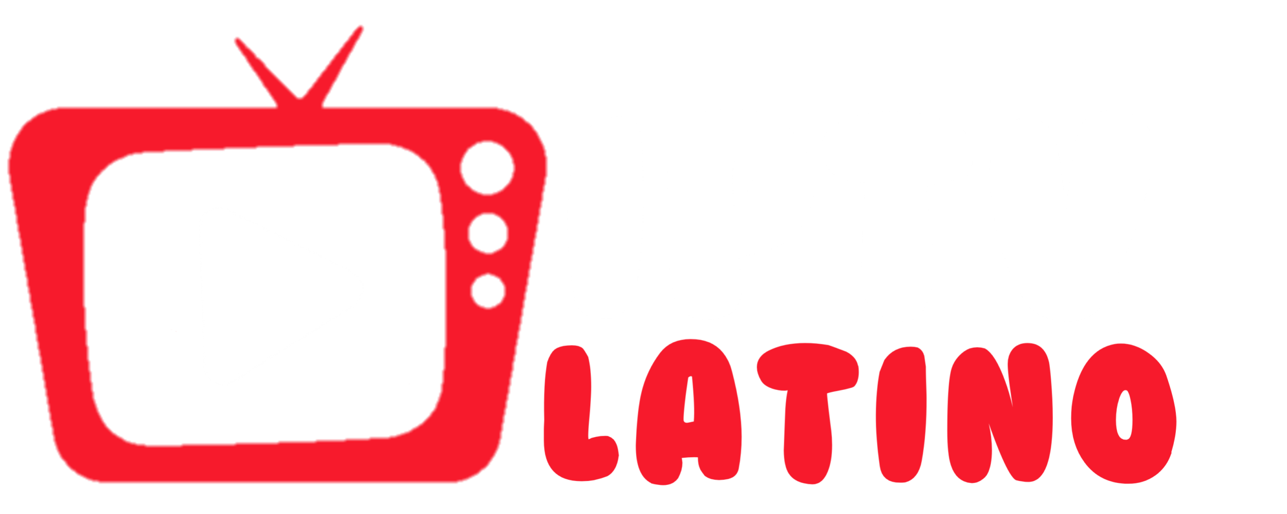 A red retro TV icon with a play button sits beside the white text IPTV Latino and red text LATINO on a light gray background.